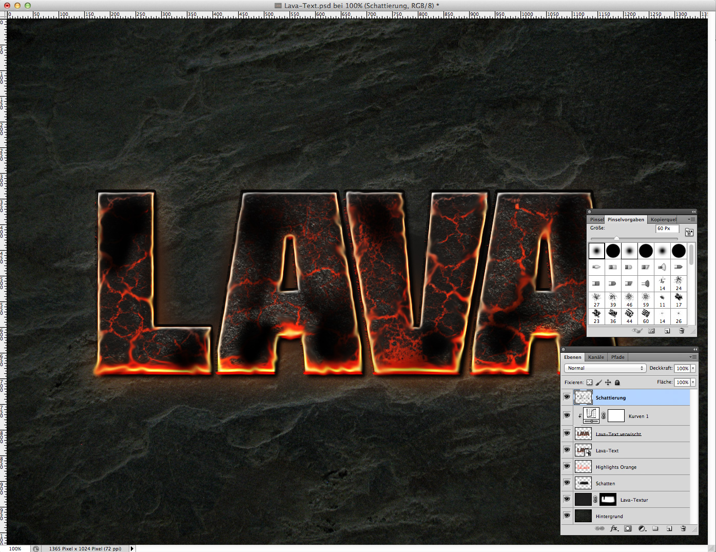 Lava Text effect Photoshop 12