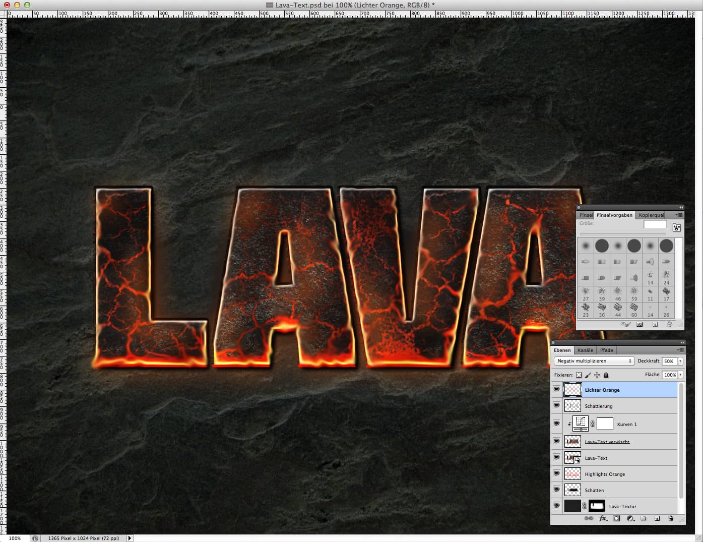 Lava Text effect Photoshop 13