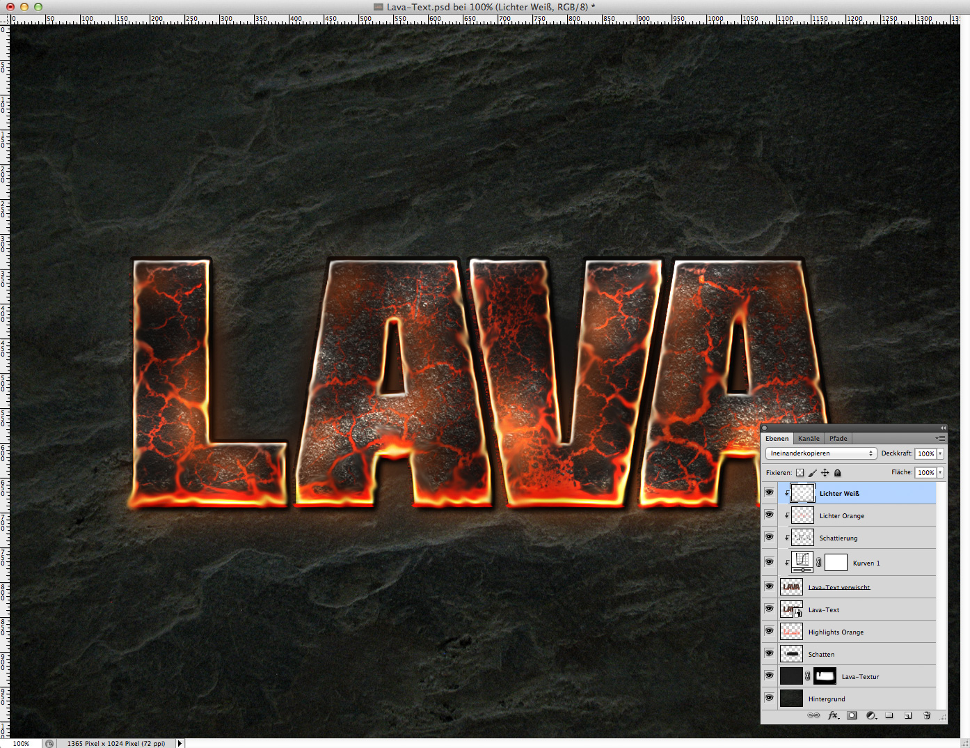 Lava Text effect Photoshop 14
