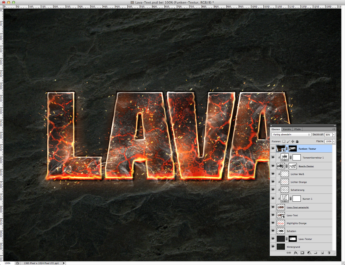 Lava Text effect Photoshop 17