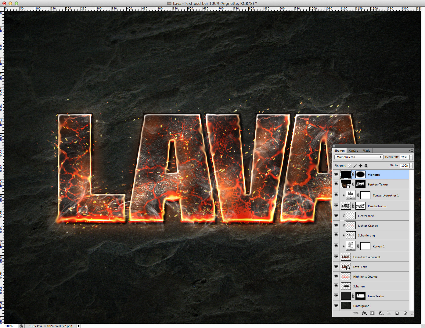 Lava Text effect Photoshop 18