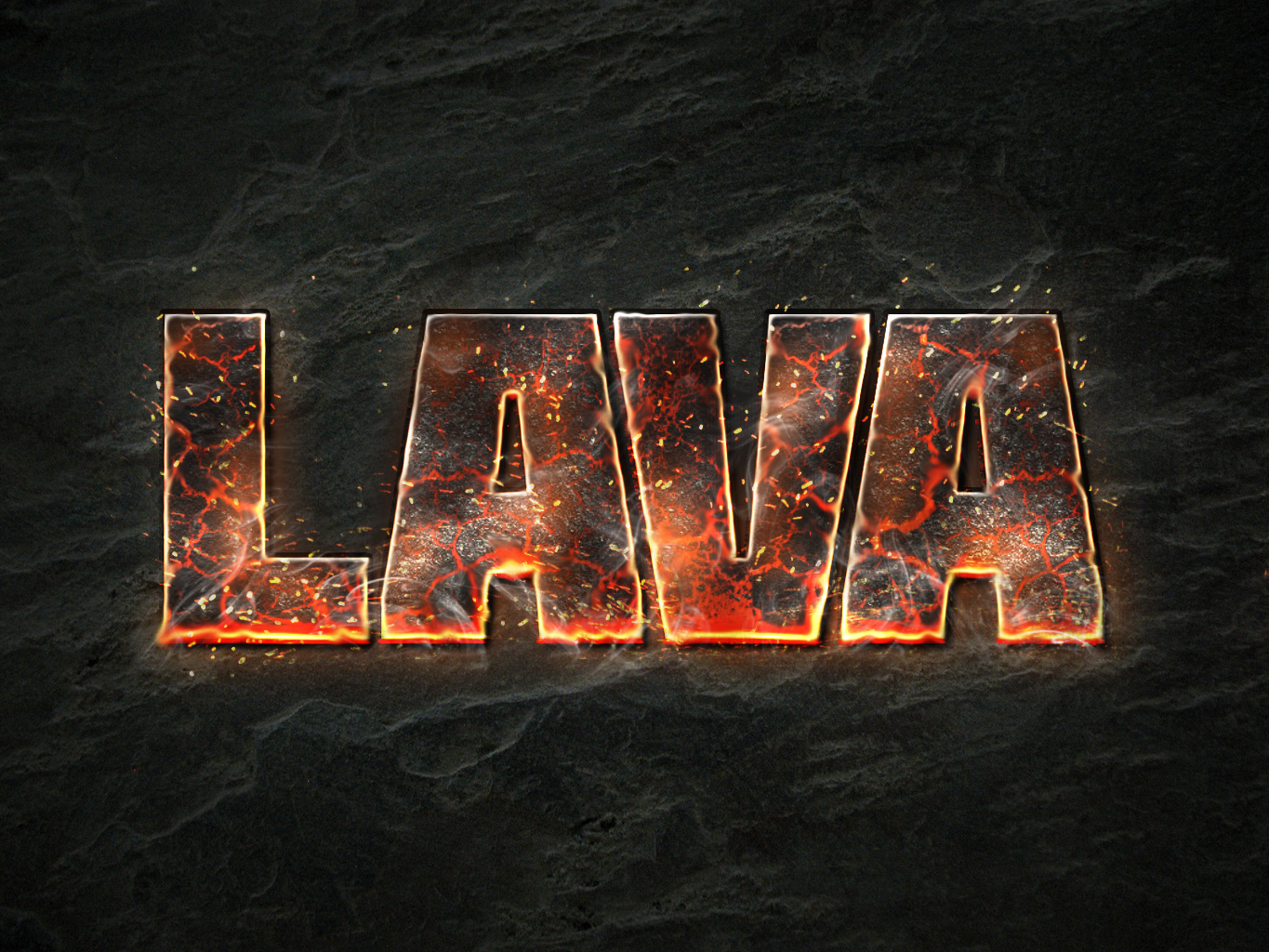 Lava Text effect Photoshop ende Version
