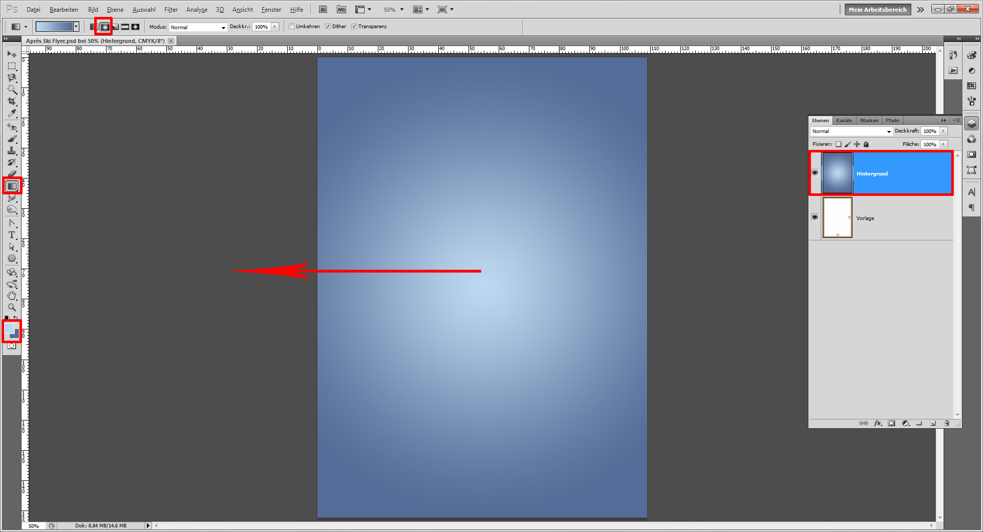 einen winterlichen Apres ski Flyer gestalten step 1