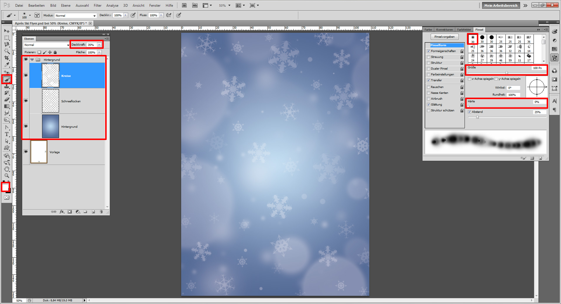 einen winterlichen Apres ski Flyer gestalten step 3
