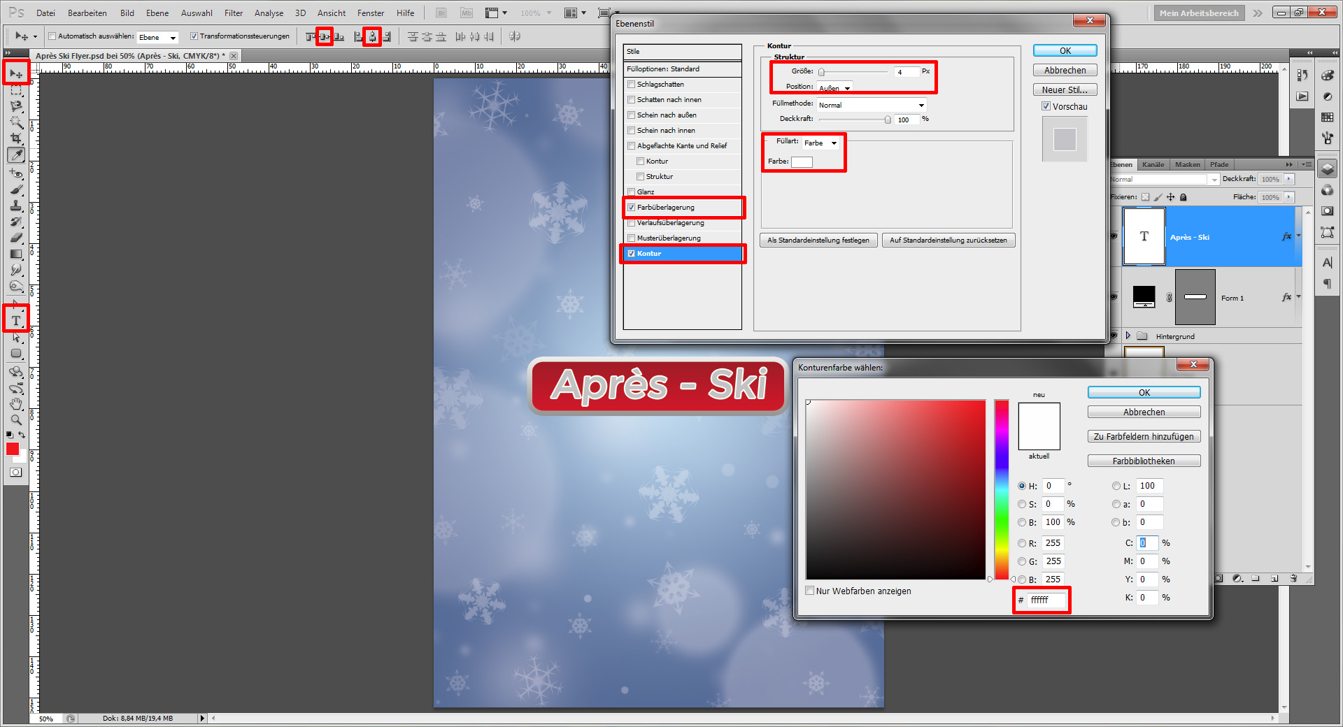 einen winterlichen Apres ski Flyer gestalten step 5