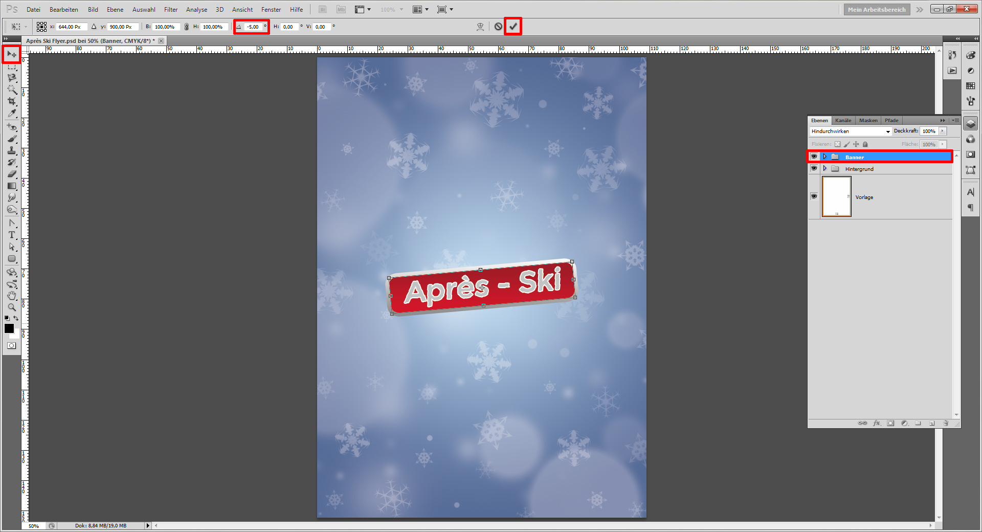 einen winterlichen Apres ski Flyer gestalten step 6