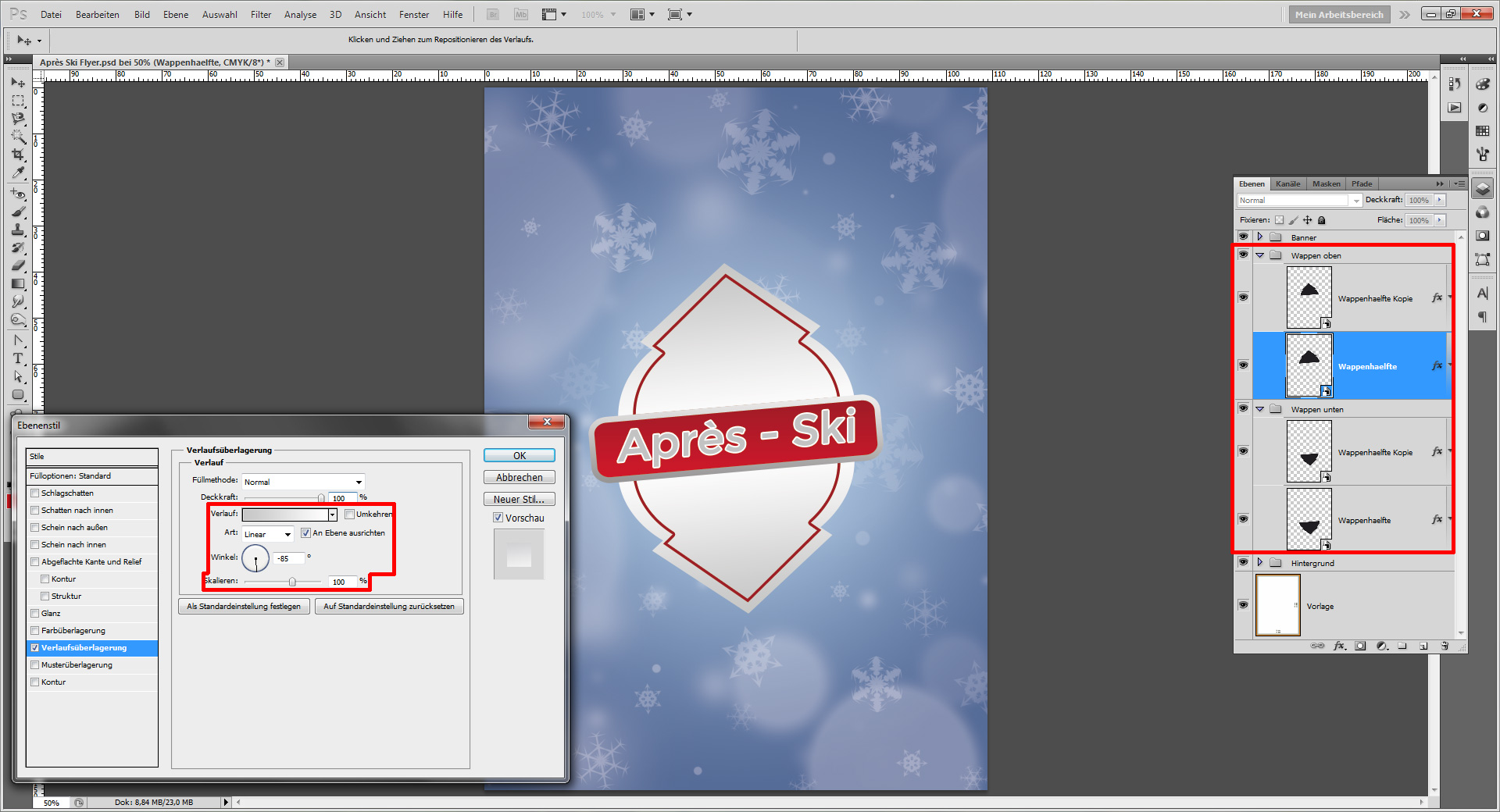 einen winterlichen Apres ski Flyer gestalten step 7