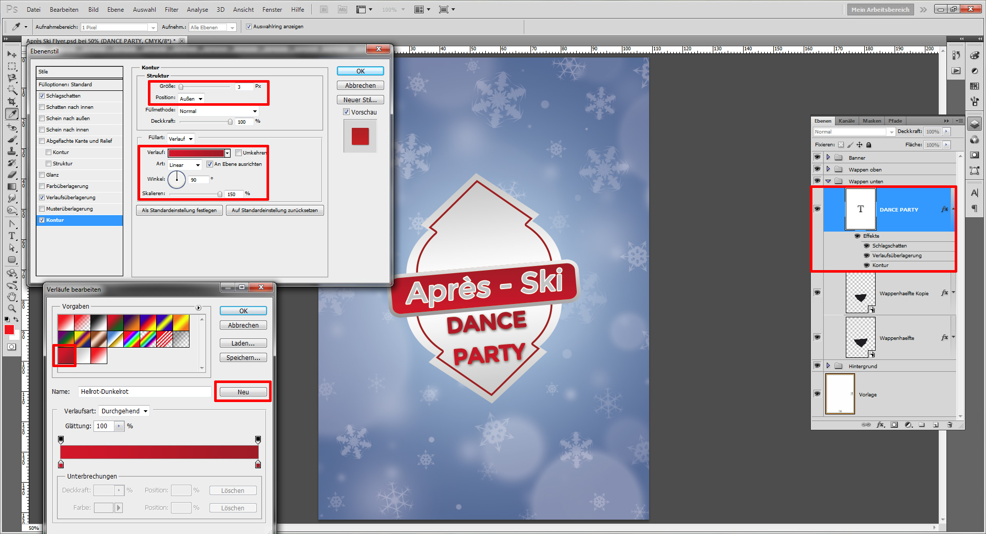 einen winterlichen Apres ski Flyer gestalten step 8