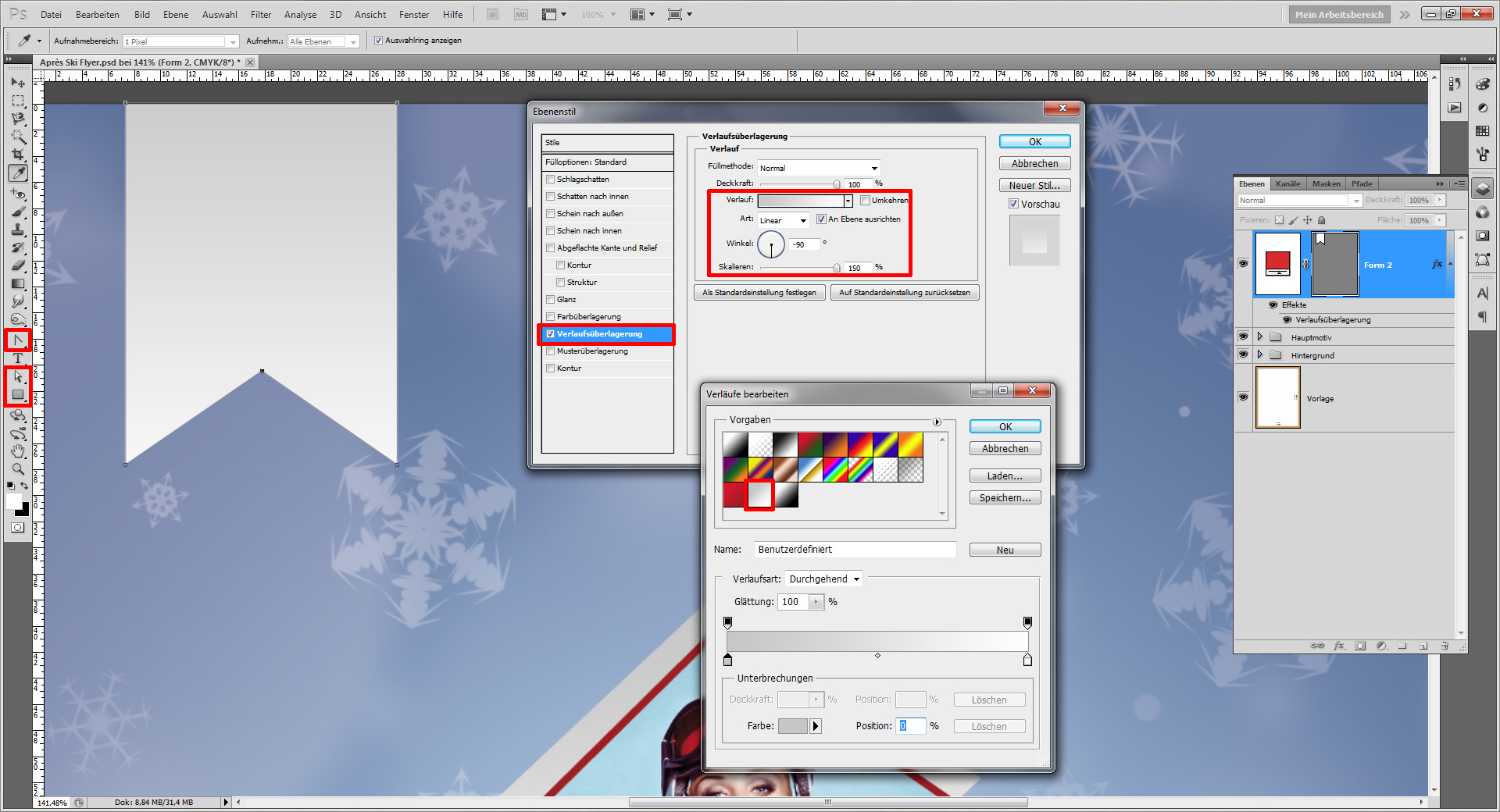 einen winterlichen Apres ski Flyer gestalten step 10