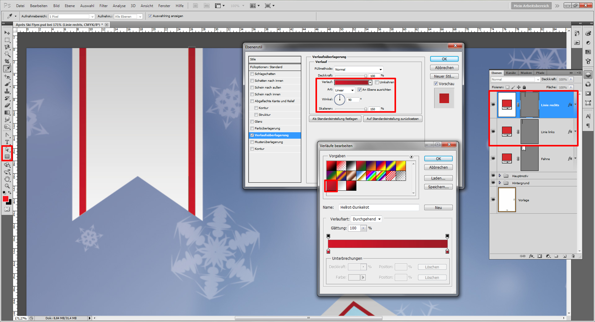 einen winterlichen Apres ski Flyer gestalten step 11