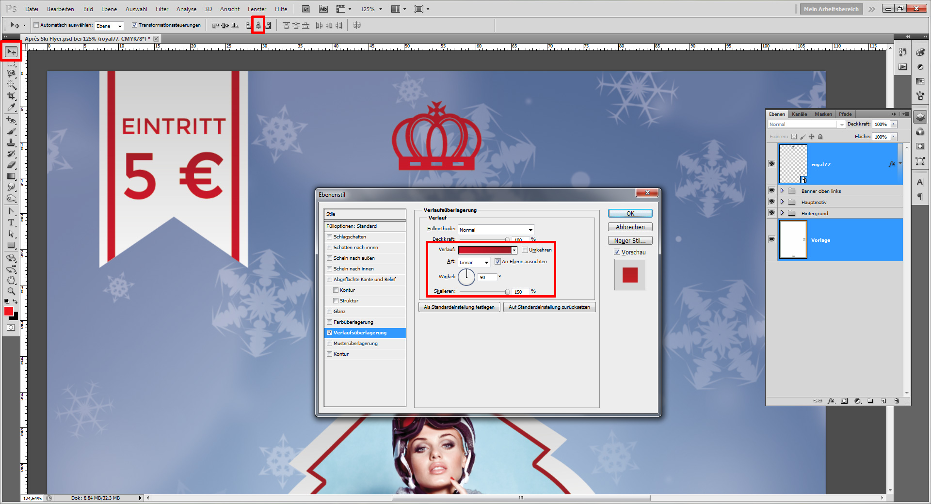 einen winterlichen Apres ski Flyer gestalten step 13