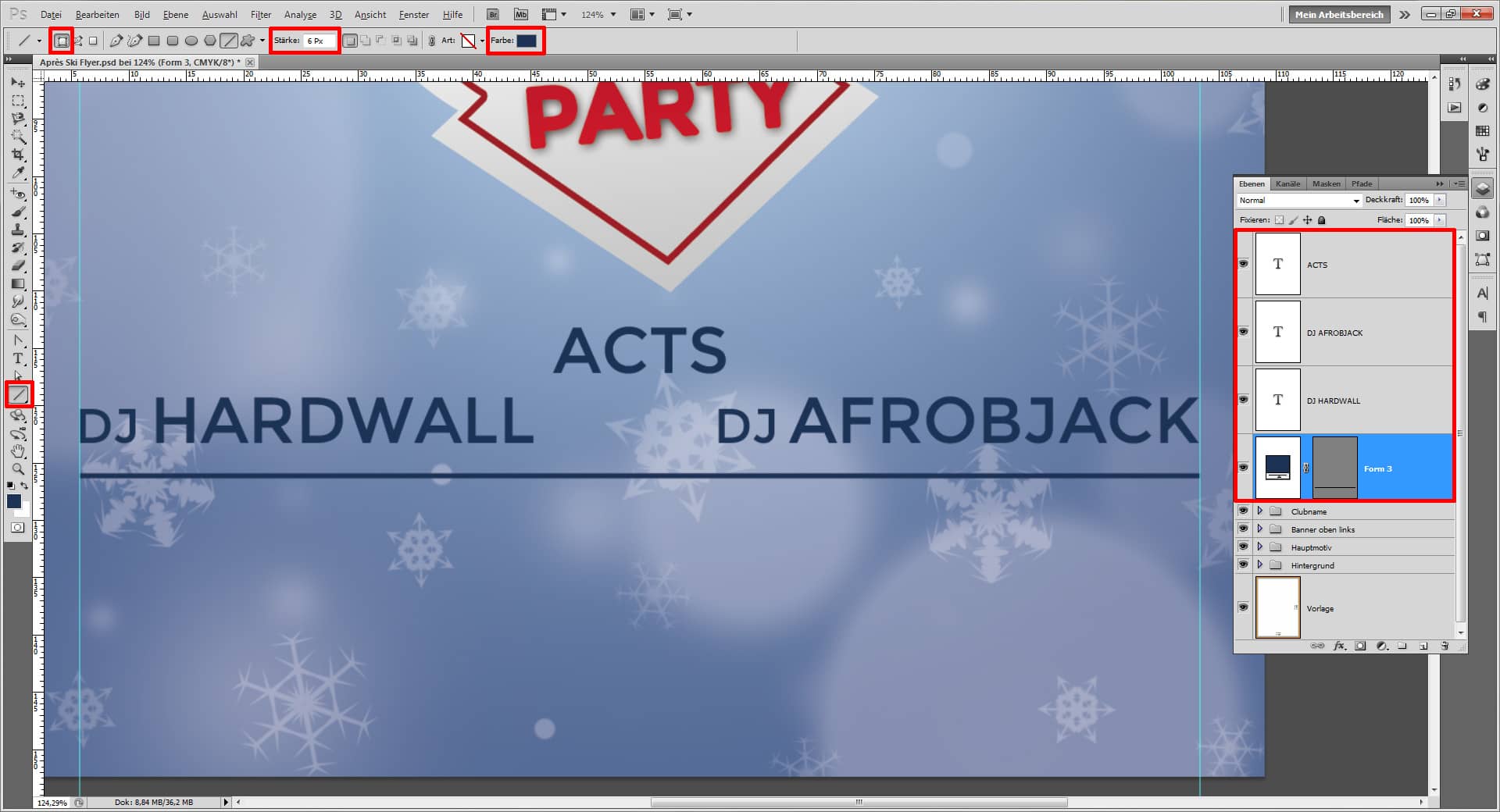 einen winterlichen Apres ski Flyer gestalten step 15