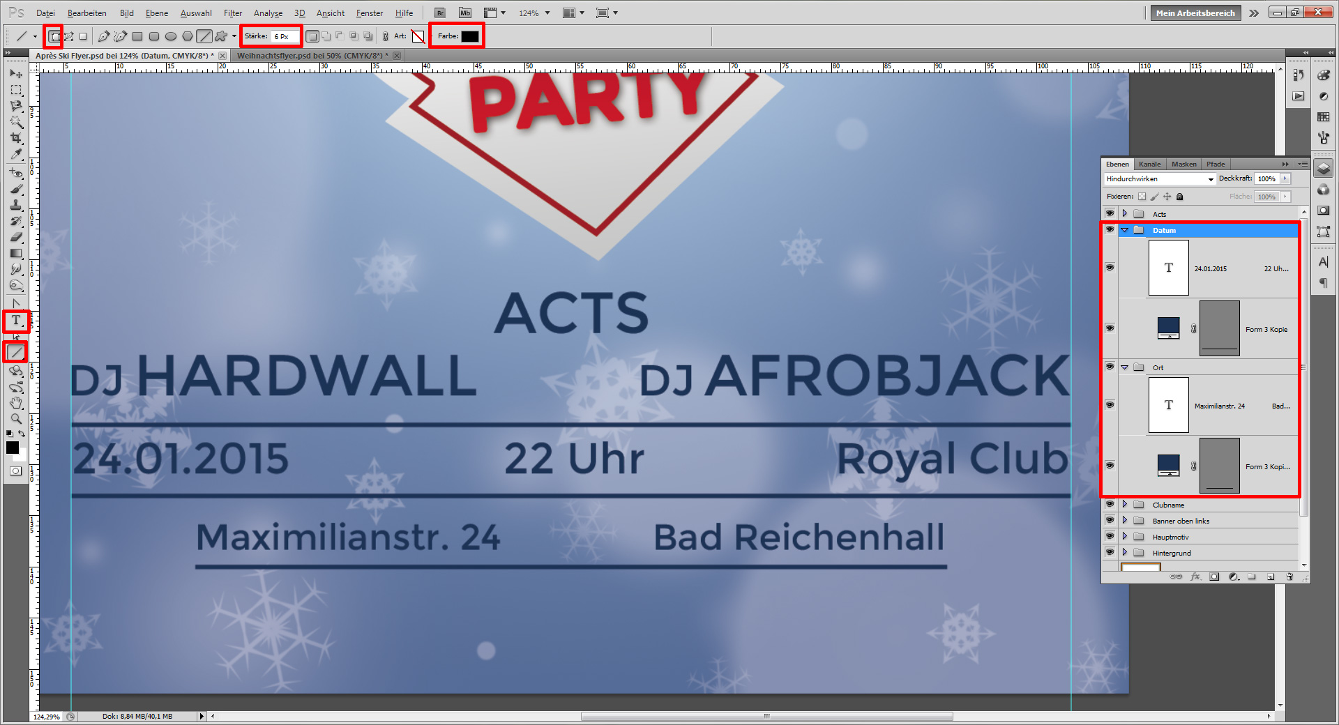 einen winterlichen Apres ski Flyer gestalten step 16