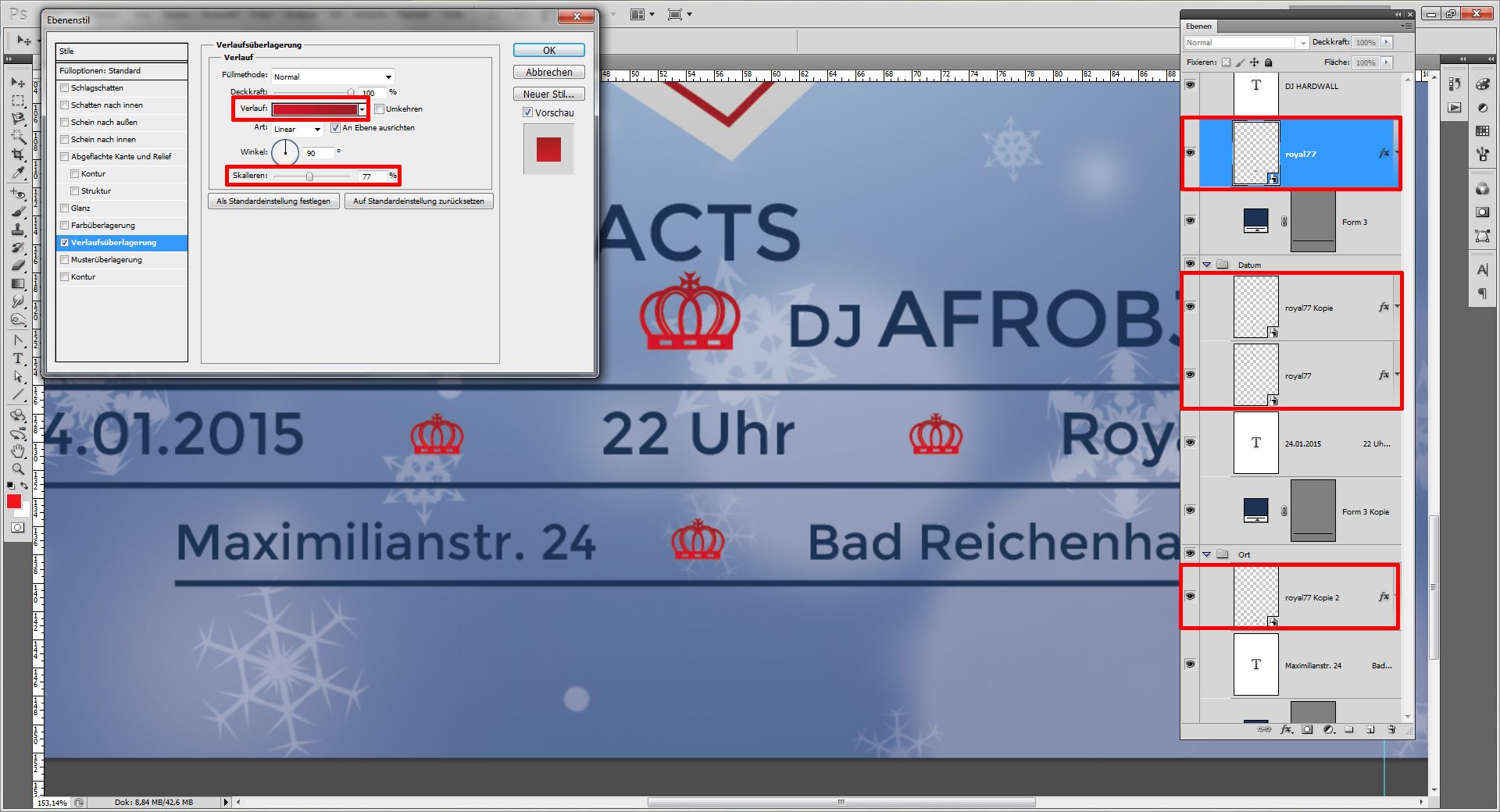 einen winterlichen Apres ski Flyer gestalten step 17