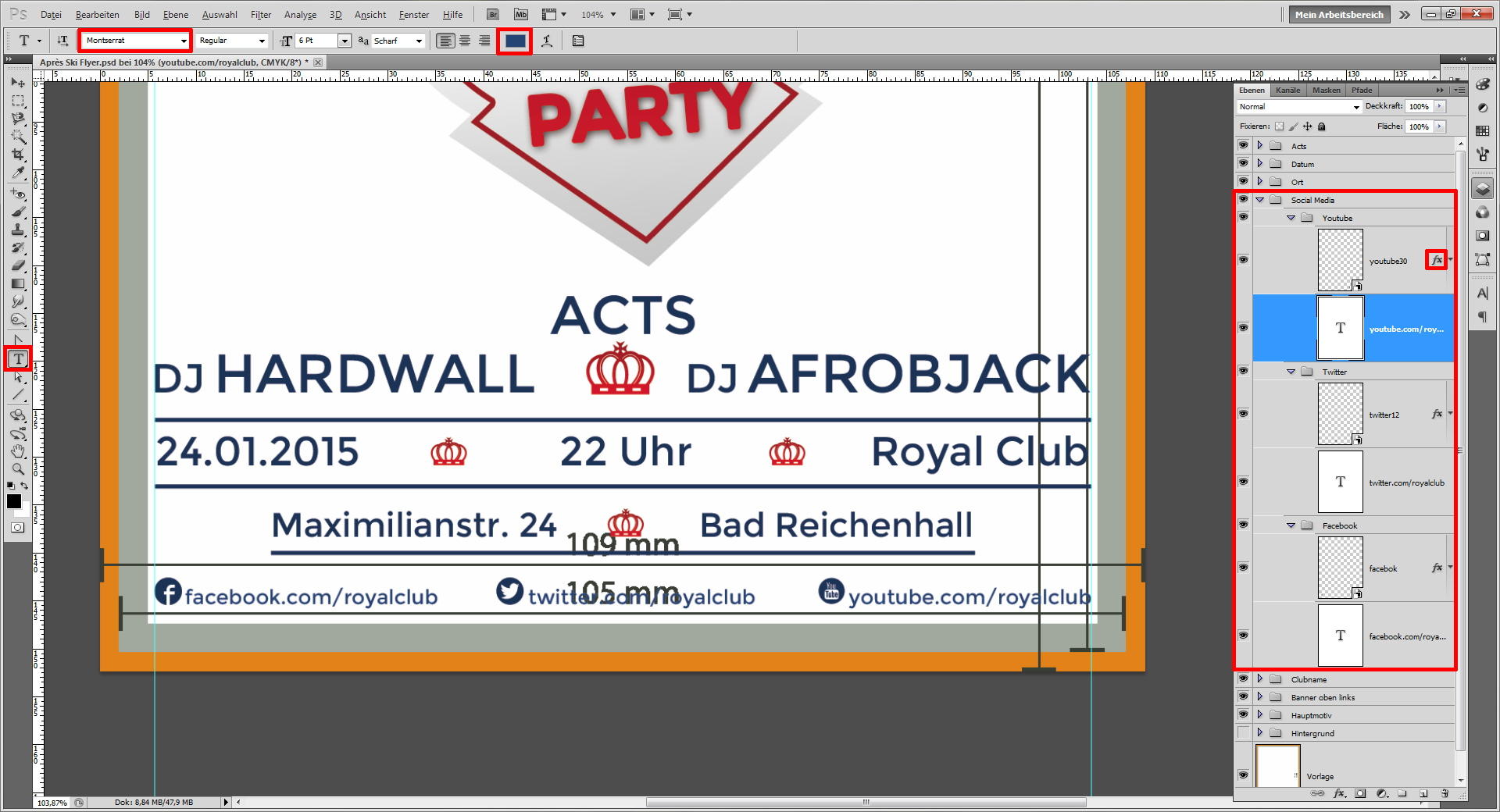 einen winterlichen Apres ski Flyer gestalten step 18
