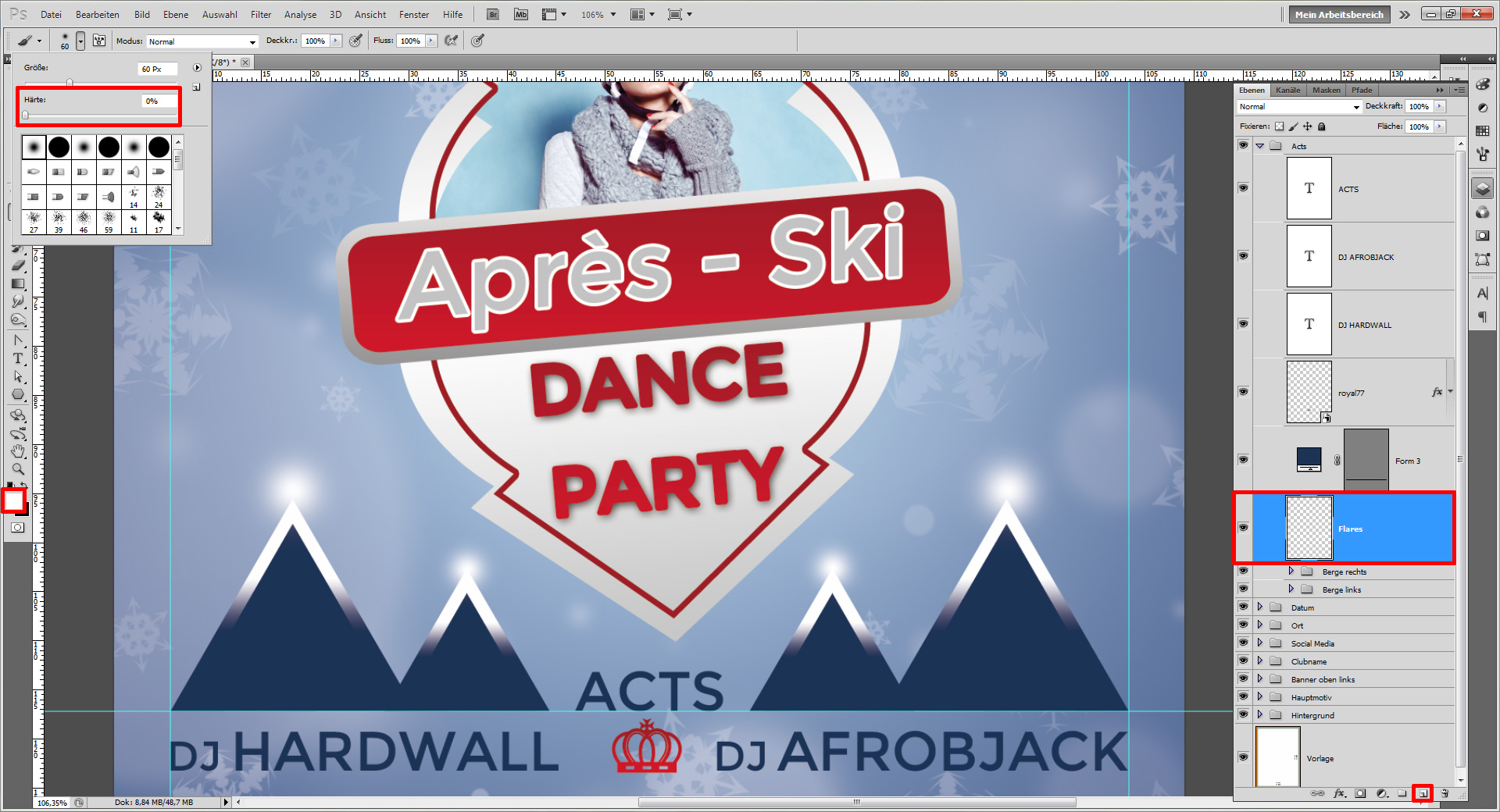 einen winterlichen Apres ski Flyer gestalten step 22