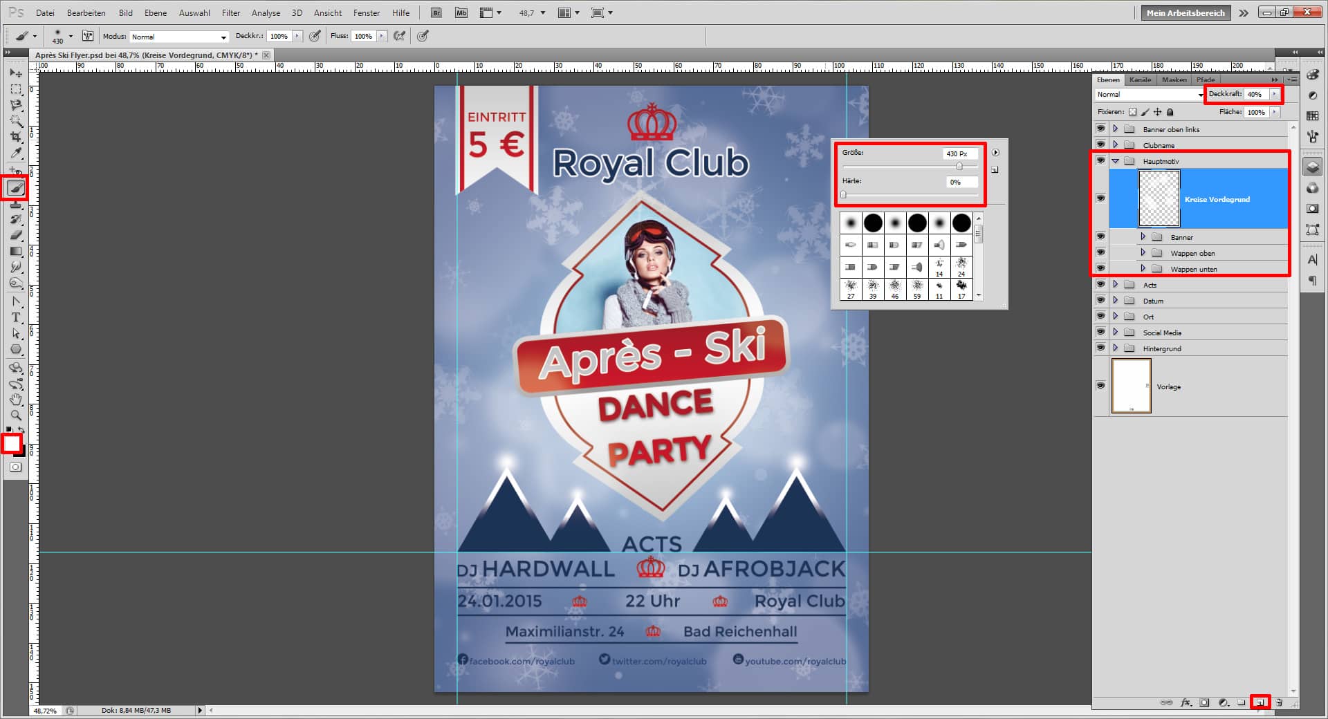 einen winterlichen Apres ski Flyer gestalten step 23