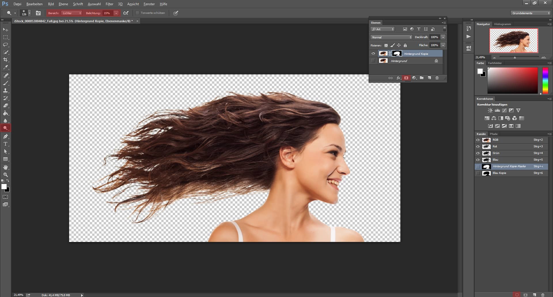 Digitales Silhouette Portrait mit Galaxie (2)