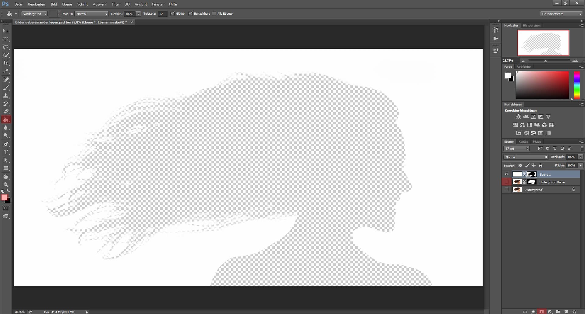 Digitales Silhouette Portrait mit Galaxie (3)