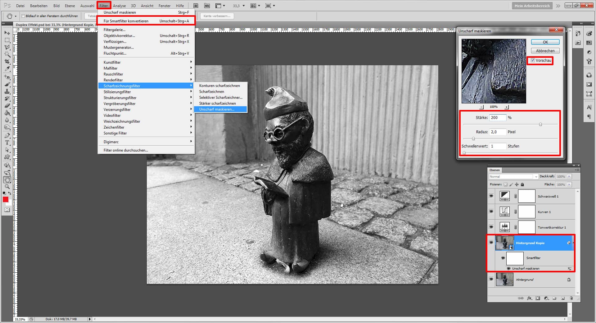 Erstelle einen Duplex Effekt mit Photoshop 4