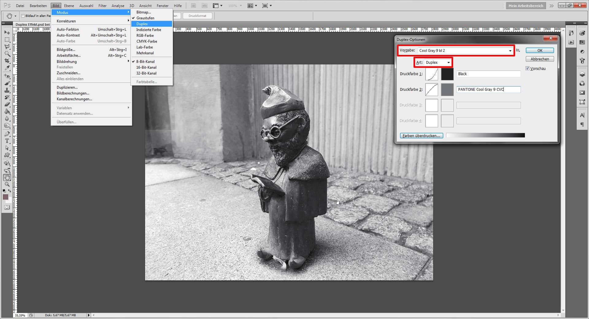 Erstelle einen Duplex Effekt mit Photoshop 6