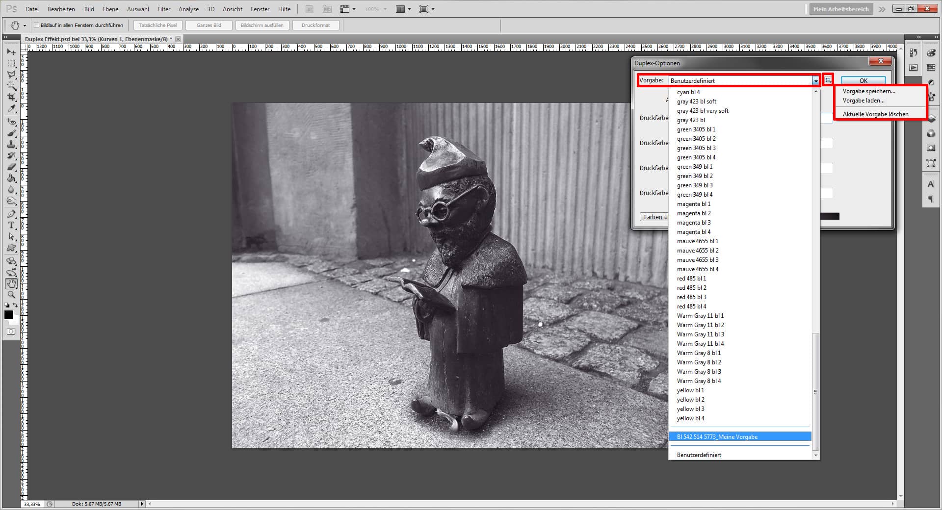 Erstelle einen Duplex Effekt mit Photoshop 8