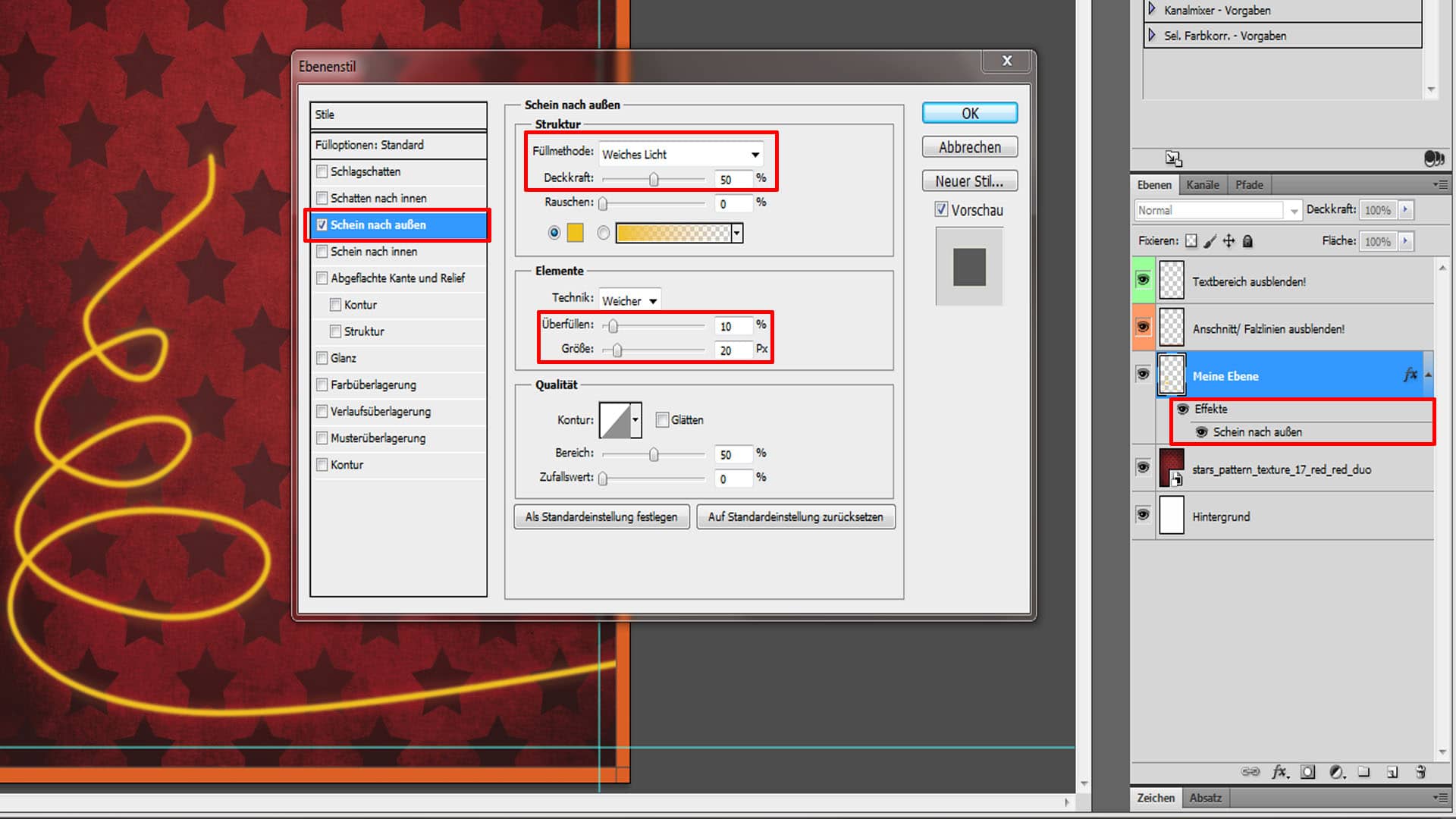 Tutorial: Flyer für die Weihnachtsfeier in Photoshop (3)