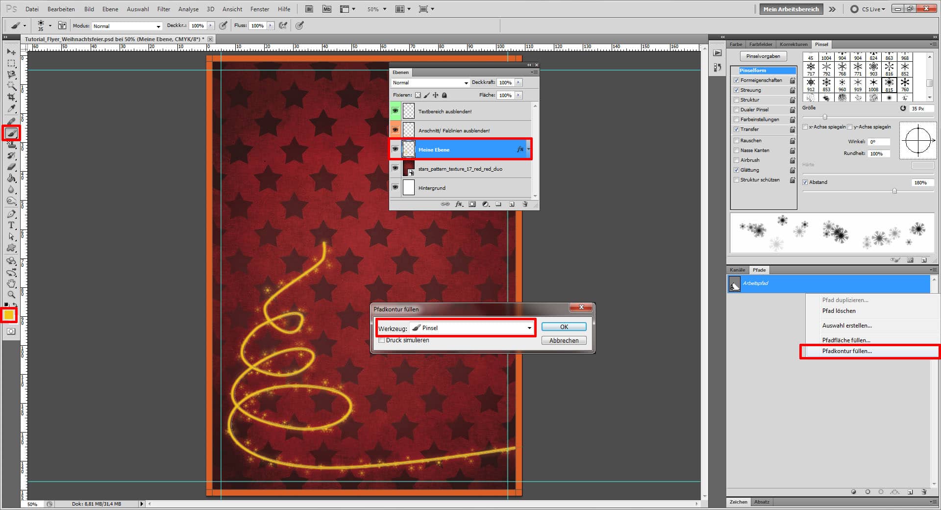 Tutorial: Flyer für die Weihnachtsfeier in Photoshop (6)