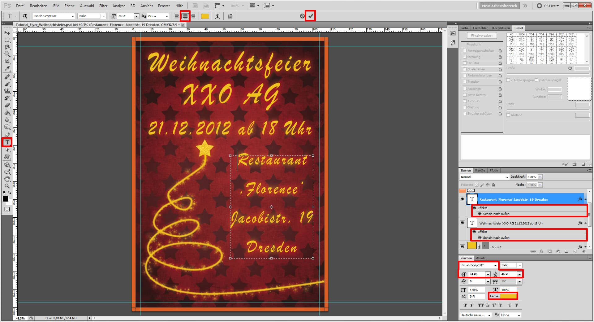 Tutorial: Flyer für die Weihnachtsfeier in Photoshop (11)