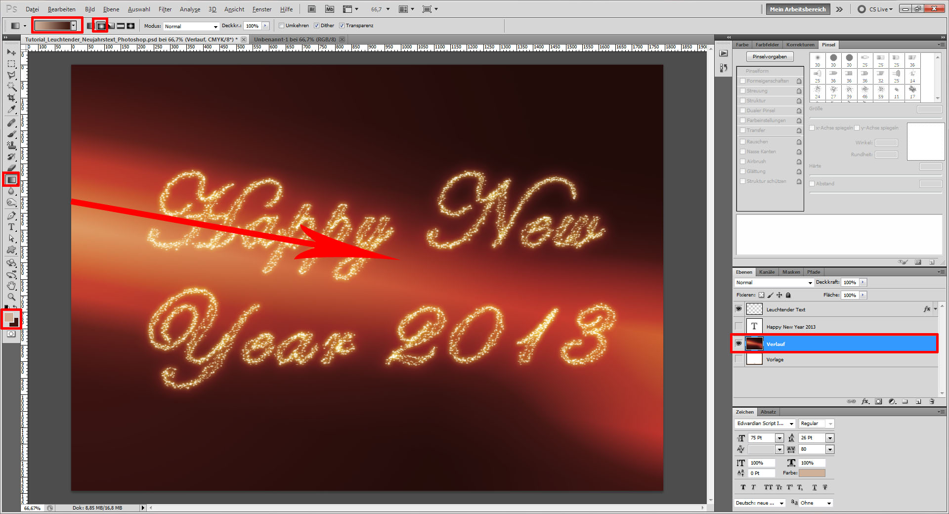 Tutorial Glitzerschrift Photoshop (9)