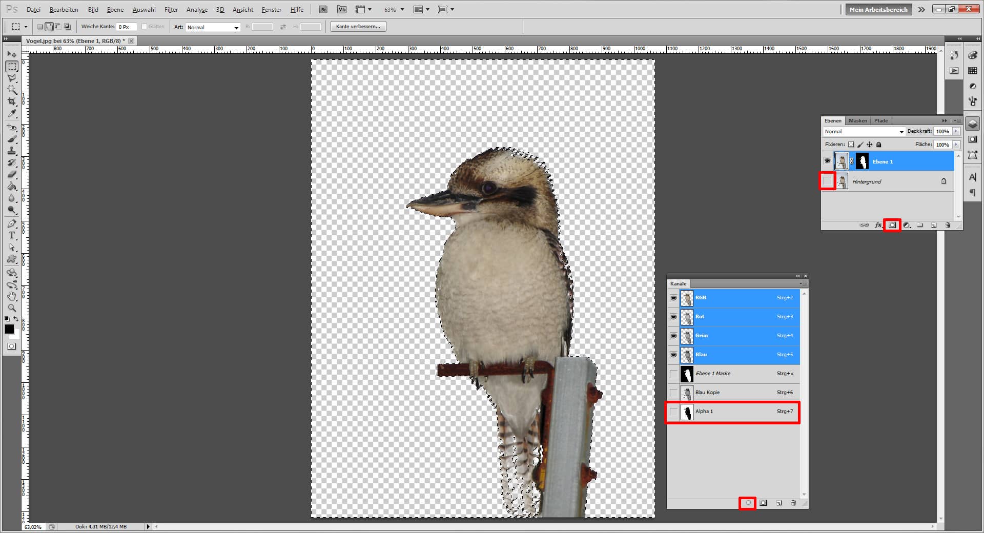 Photoshop Tutorial: Weißer Vogel.