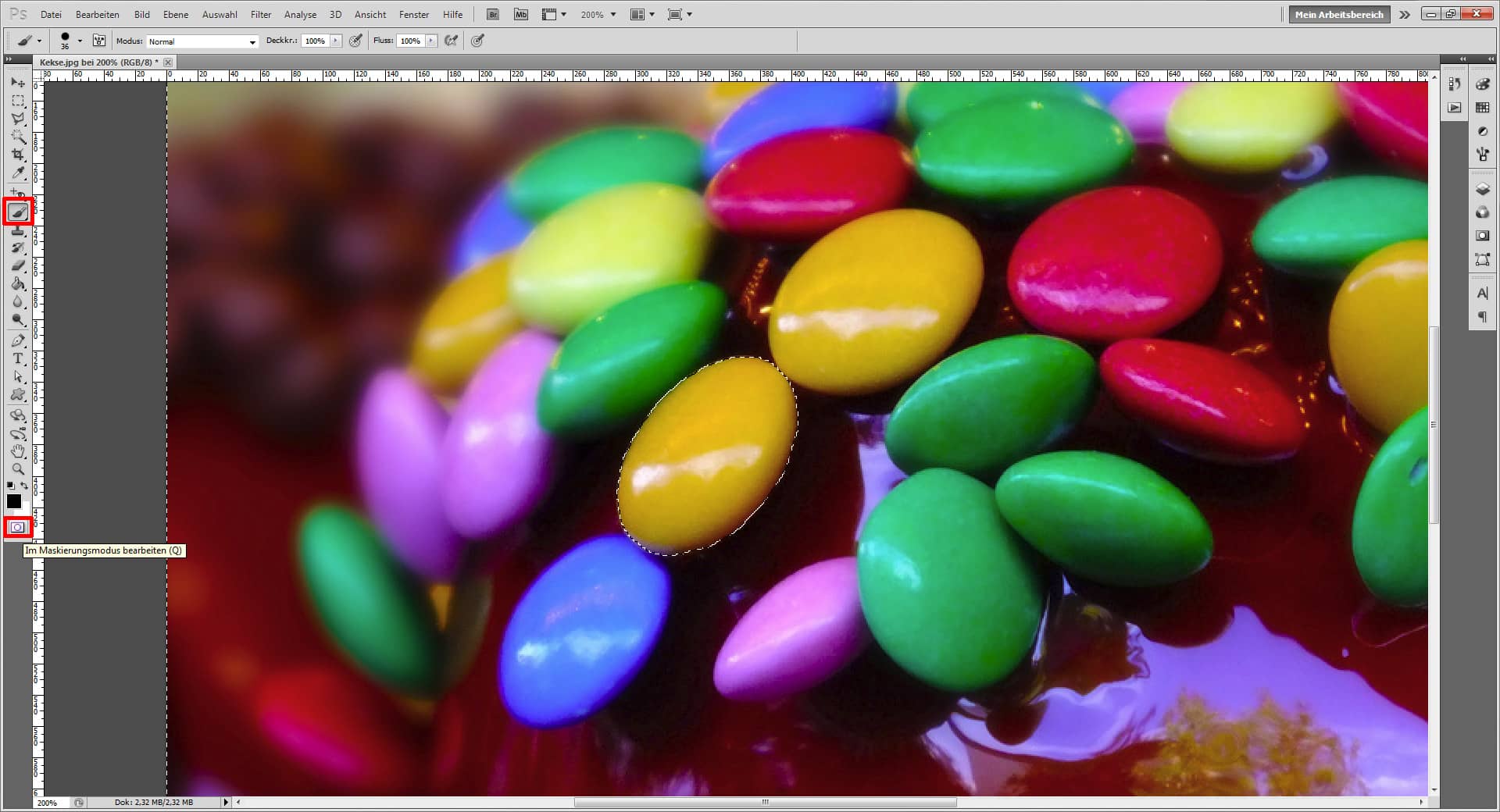 Photoshop Tutorial: Smarties auf Schokolade.