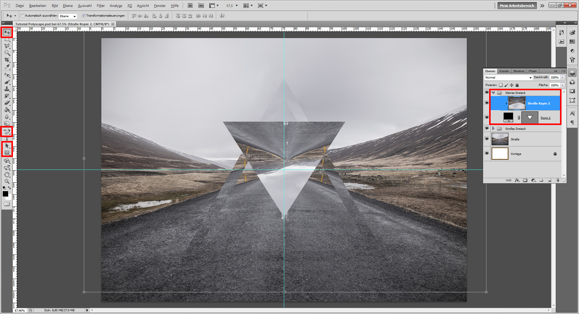 Gestalte ein Polyscape Design mit Photoshop (7)