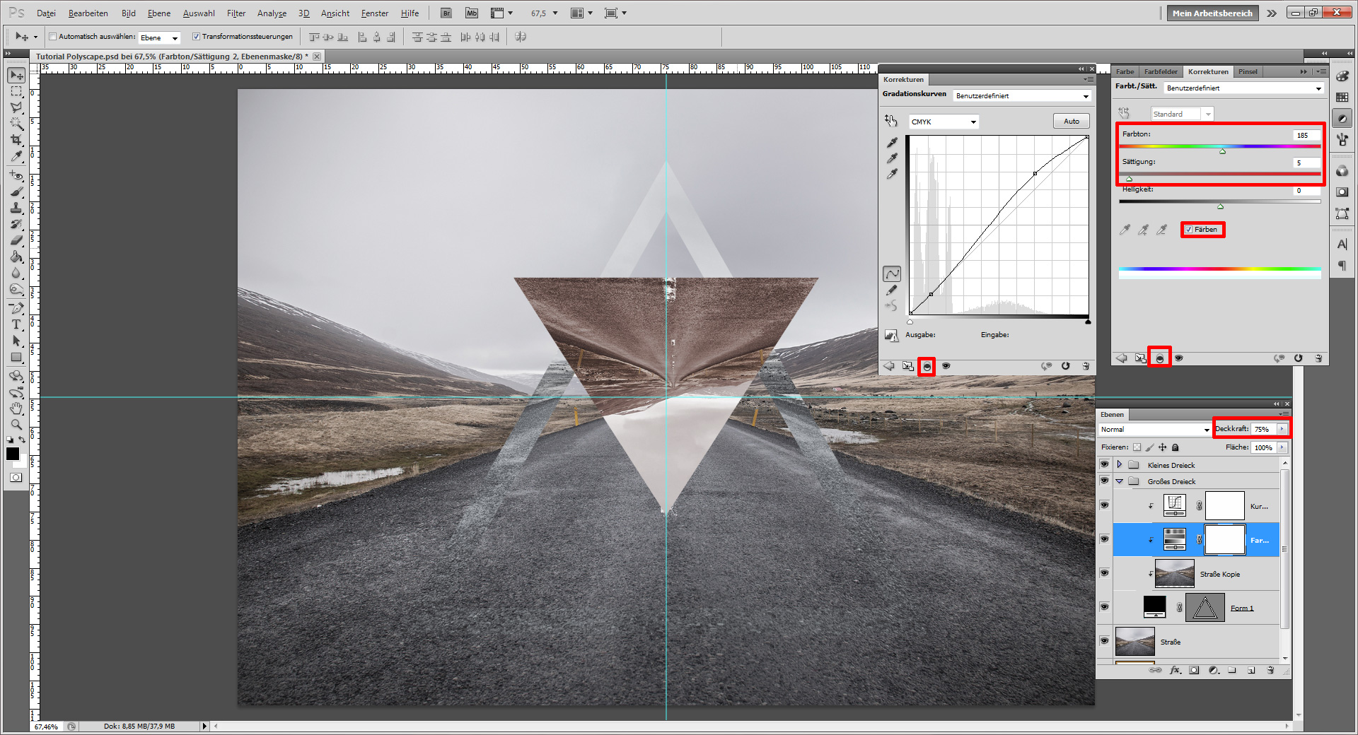 Gestalte ein Polyscape Design mit Photoshop (9)