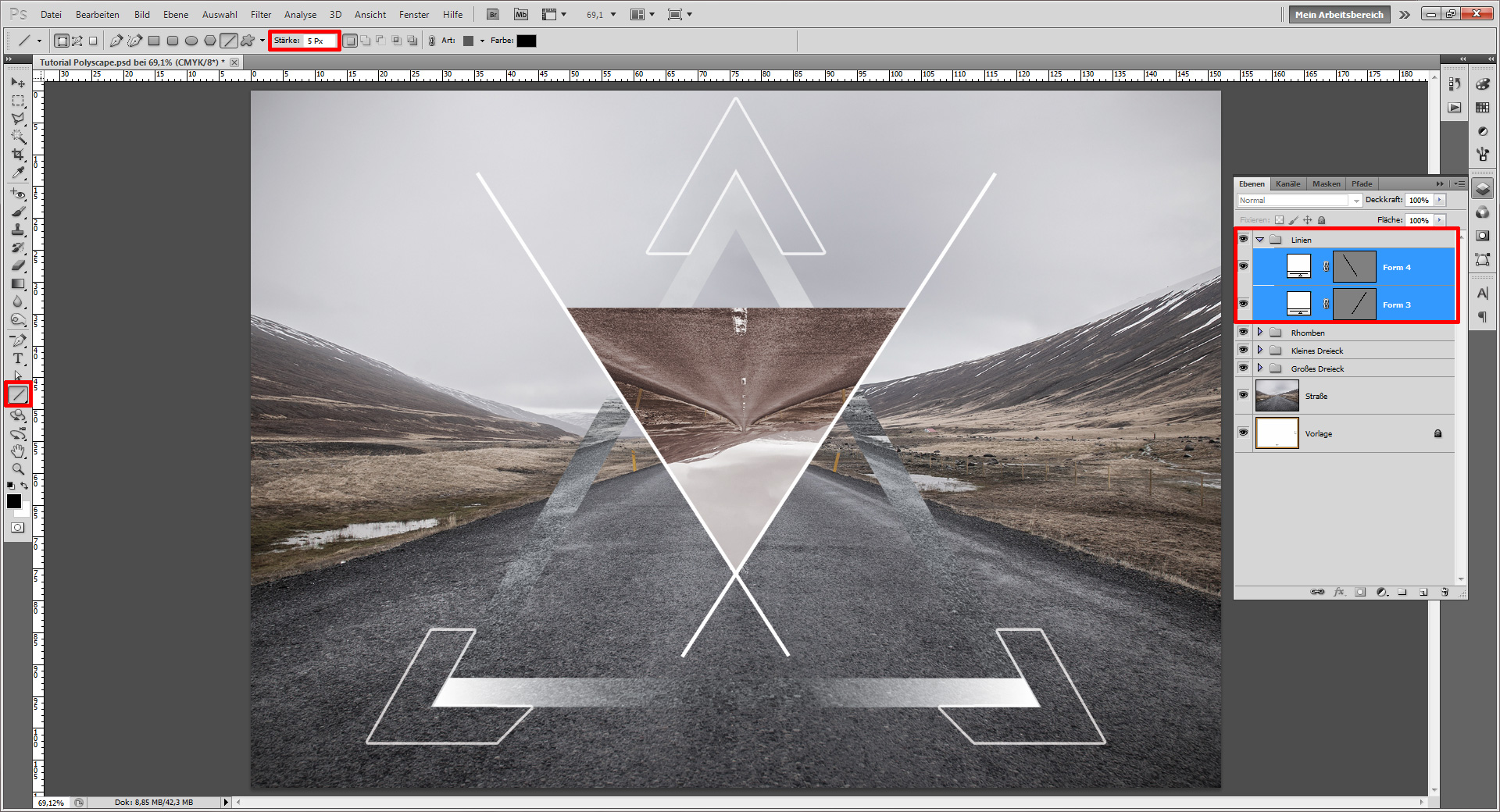 Gestalte ein Polyscape Design mit Photoshop (14)