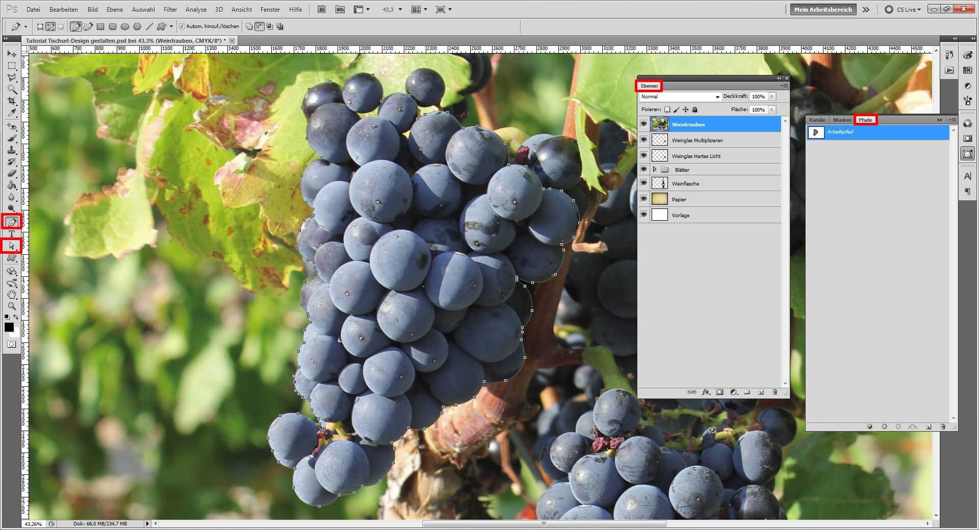 Tischset Platzset Design selbst gestalten   Weintrauben