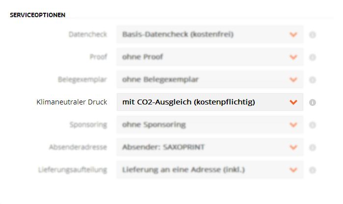 Serviceoption Klimaneutraler Druck