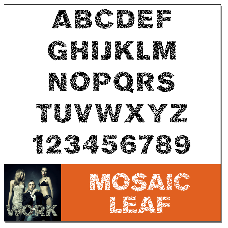 Mosaic Leaf Font by Lukasz Kulakowski