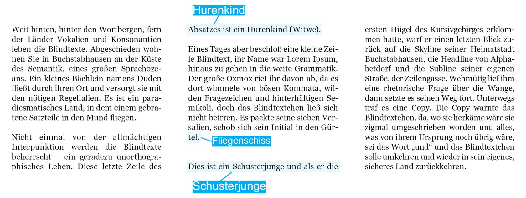 Schusterjunge und Hurenkind Beispiel