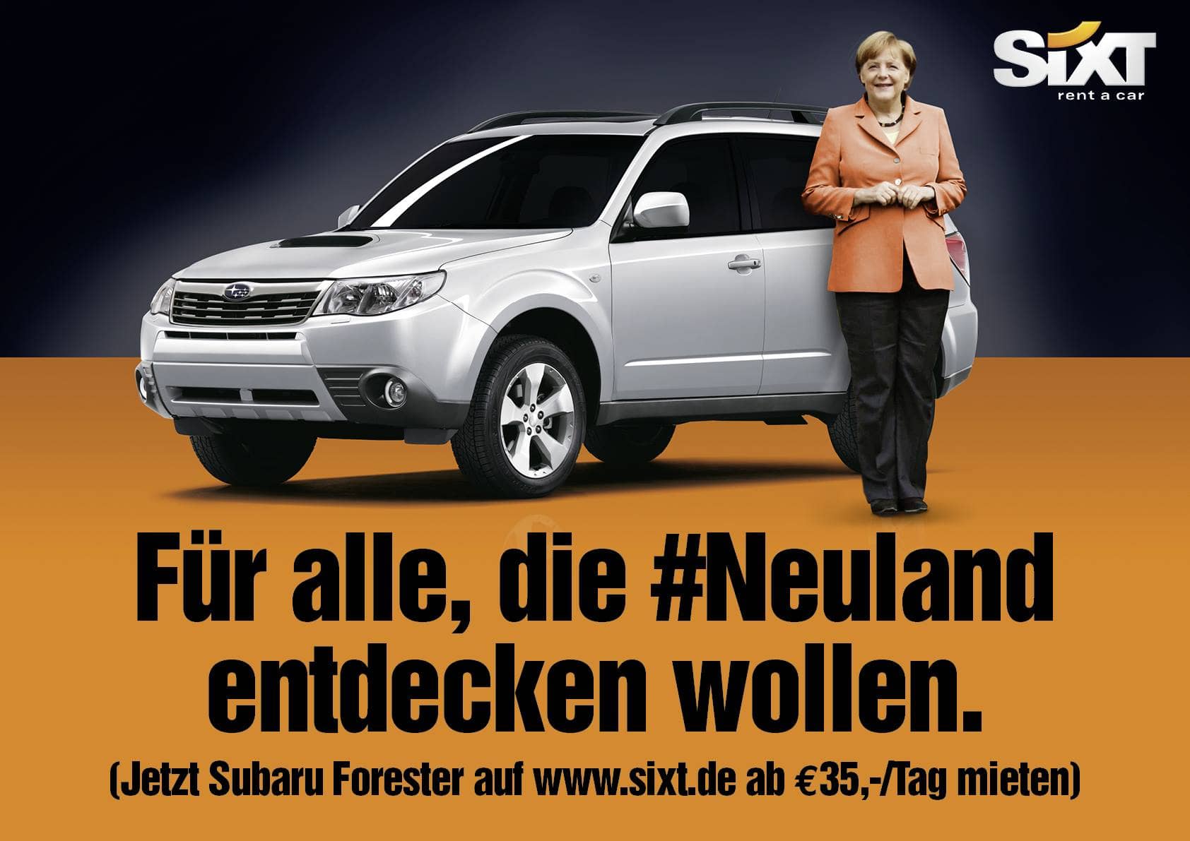 Sixt #Neuland werbeanzeige