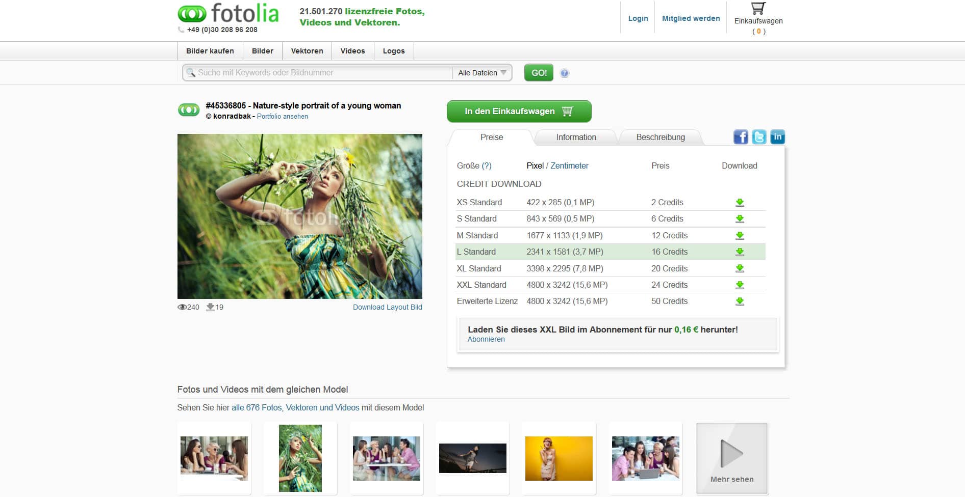 Informationen zur Fotolia Bilddatenbanken