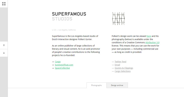 Superfamous homepage