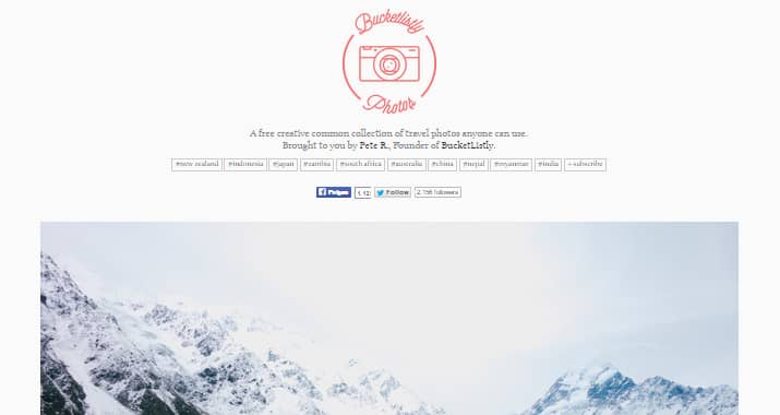 Bucketlistly homepage