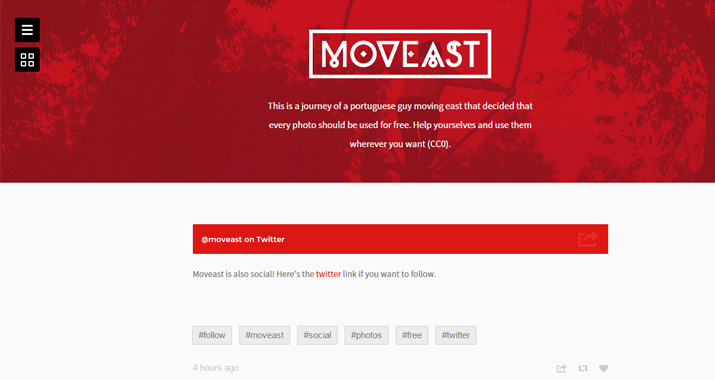 Moveast homepage