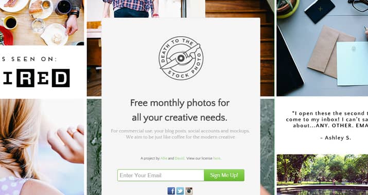 Death to the Stock Photo homepage