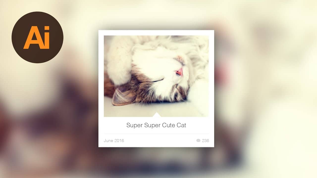 illustrator photopräsentation mit bild einer katze