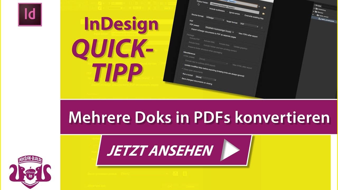 inDesign Quick Tipp Video