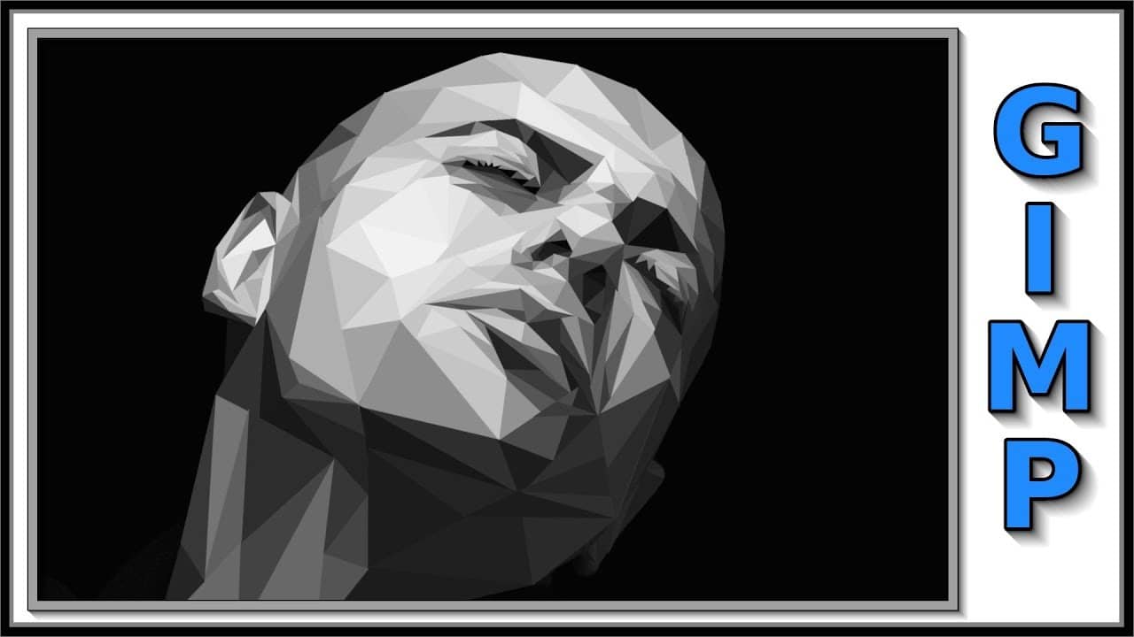 Weiß und schwarze Gesicht eines Mannes mit geometrischen Figuren