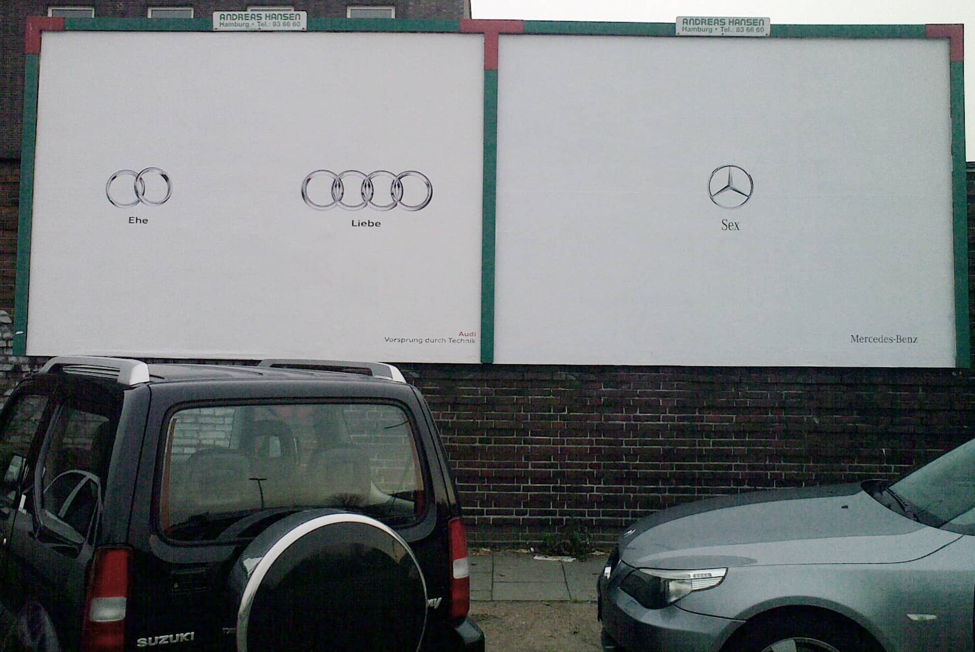 Aussenwerbung Audi Mercedes