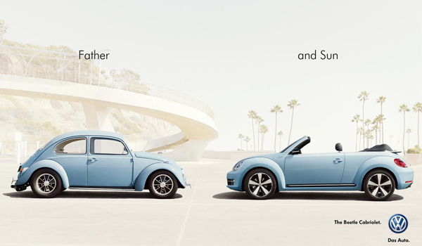 VW Beetle Cabrio Father and Sun